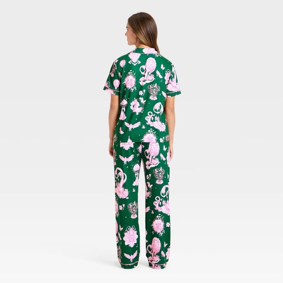 Wicked x Katie Kime Women's Graphic Pajama Set - Green - Picture 2 of 3